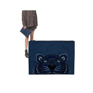 KENZO PARIS NWT Tiger A4 Clutch in Blue (Spring/Summer 2019) 100% Authentic